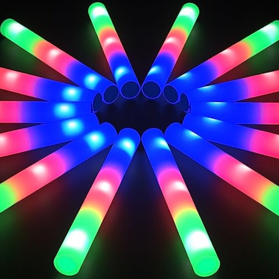 Flashing Led Foam Sticks Party - Lot de bâtons lumineux en mousse,