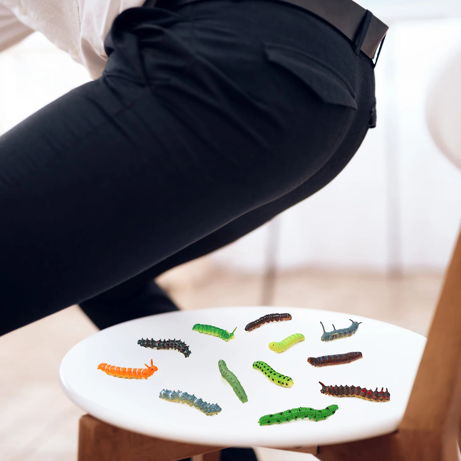 Prank Toys - 12 pièces modèles d'insectes chenille blague