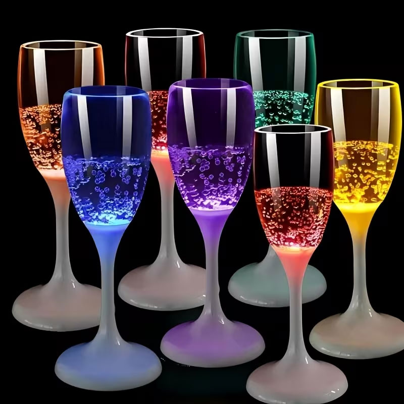 Glow In The Dark Party Glasses - 6 verres à champagne lumineux à