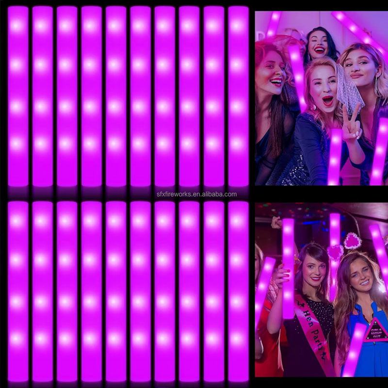 Flashing Led Foam Sticks Party - 20 bâtons lumineux en mousse LED