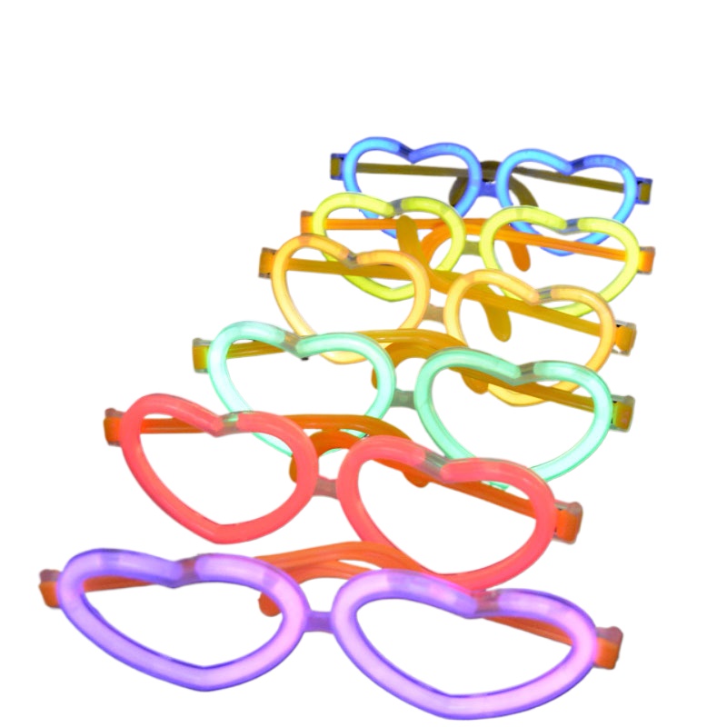 Glow In The Dark Party Glasses - 20 Ensembles de Lunettes Lumineuses Cœur