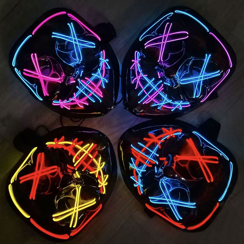 Led Purge Mask Halloween - Masques LED Lumineux Sans Fil Effrayants