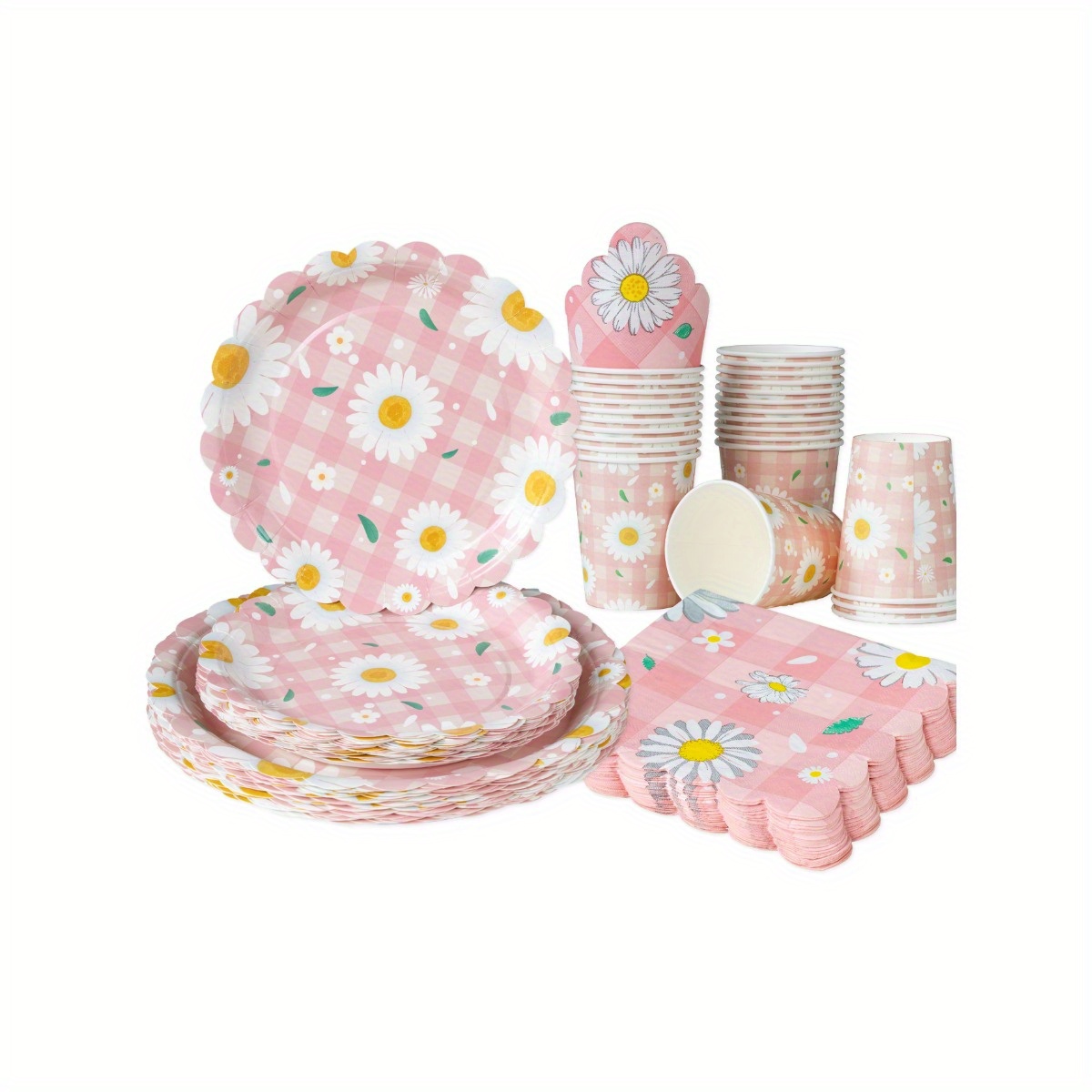 Party Supplies - Ensemble de vaisselle jetable Rose Daisy