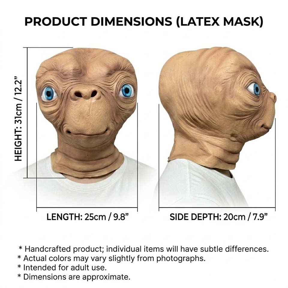 Masque réaliste en latex d'ali - Latex Alien Mask Realistic avis et prix