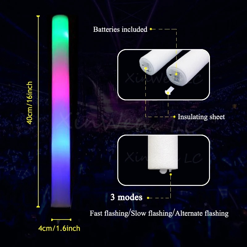 Bâtons lumineux en mousse LED  - Flashing Led Foam Sticks Party avis et prix