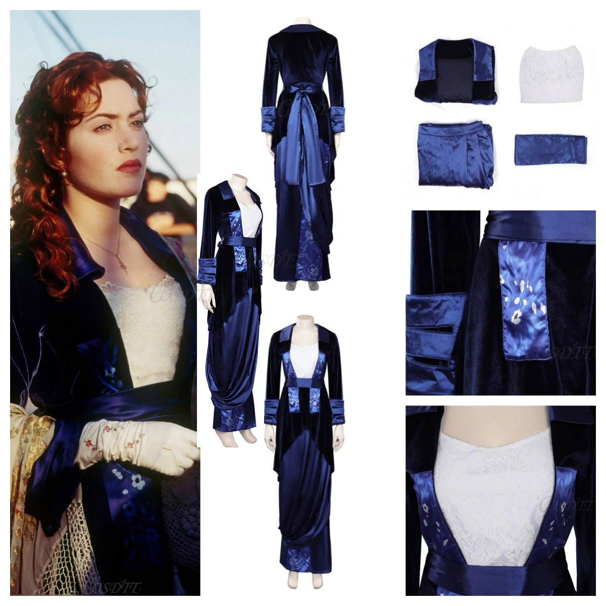 Costume de cosplay Ruth DeWitt - Medieval Renaissance Dress Women avis et prix