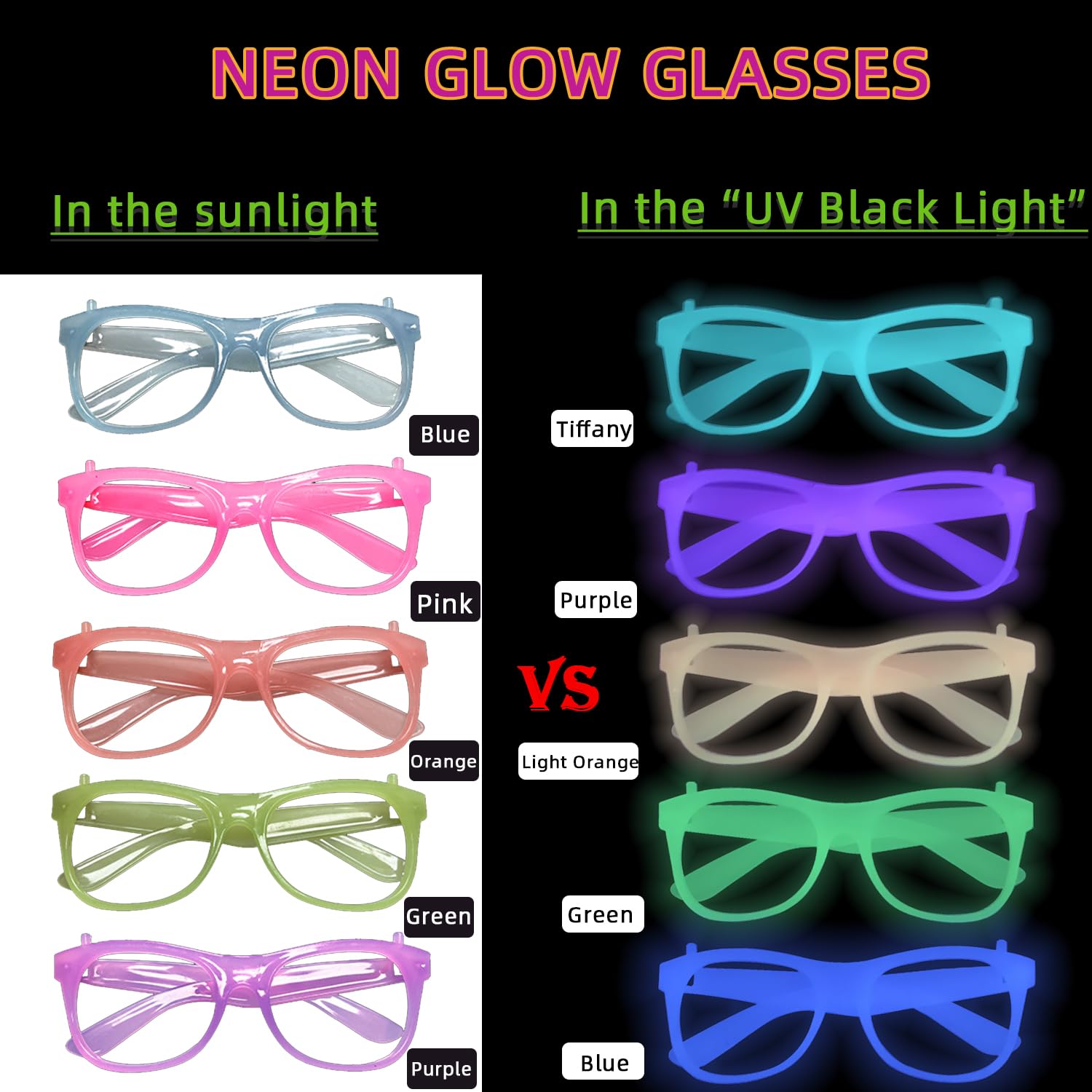 2/12 pièces de lunettes néon l - Glow In The Dark Party Glasses avis et prix