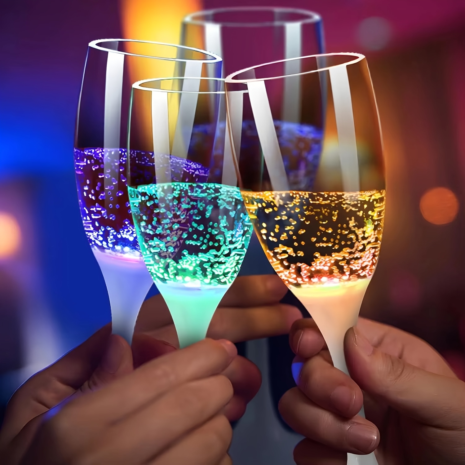 6 verres à champagne lumineux  - Glow In The Dark Party Glasses avis et prix