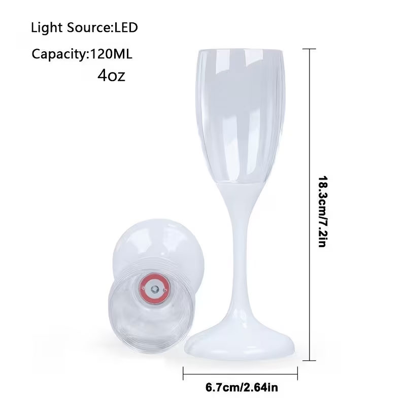 6 verres à champagne lumineux  - Glow In The Dark Party Glasses avis et prix