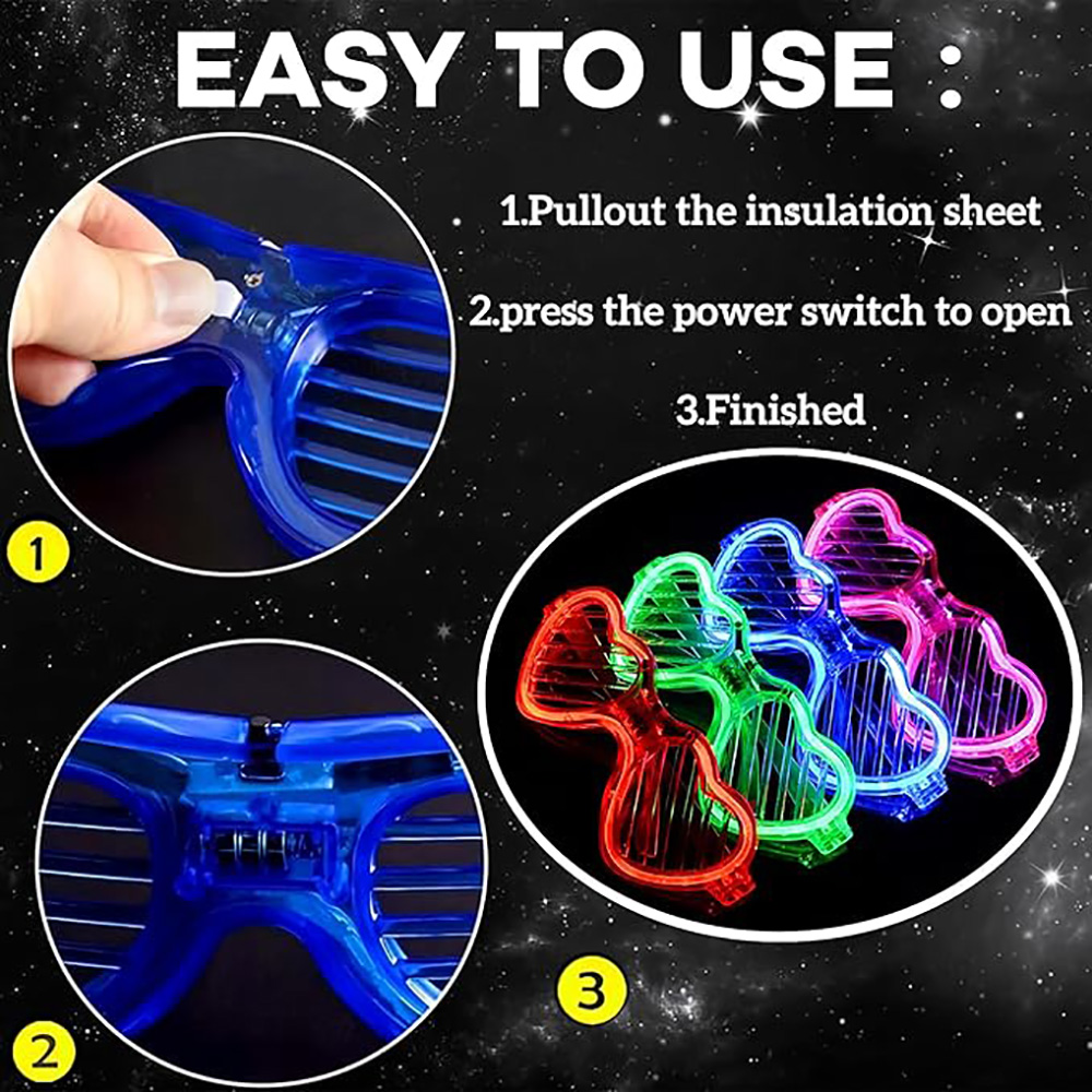 Lunettes lumineuses en vrac 5/ - Glow In The Dark Party Glasses avis et prix