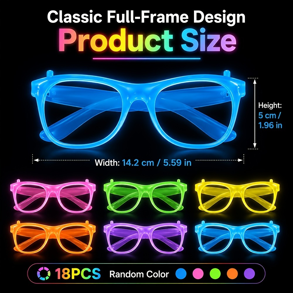 5/12 paires de lunettes de fêt - Glow In The Dark Party Glasses avis et prix