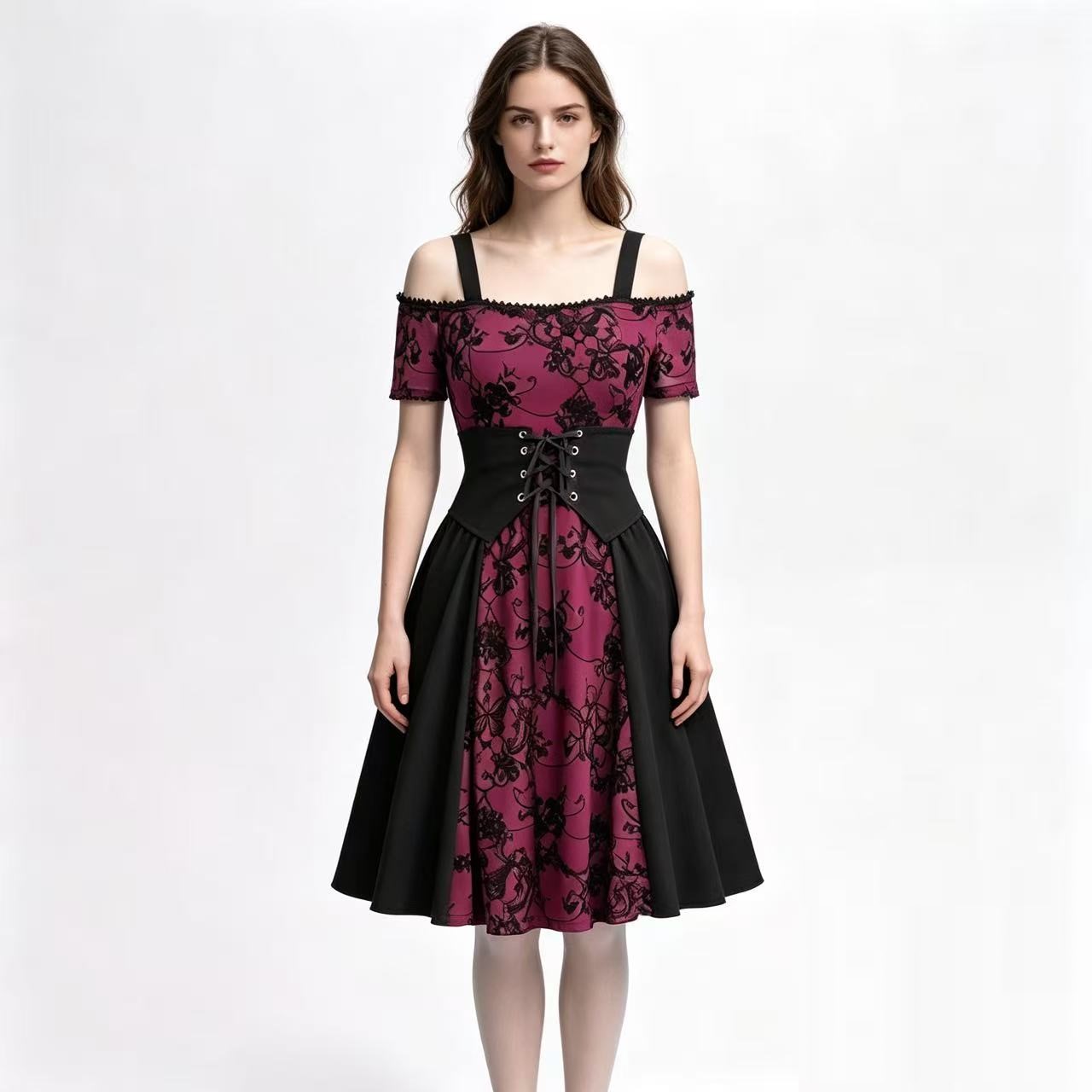 Robe Courte Gothique Punk Médi - Medieval Renaissance Dress Women avis et prix