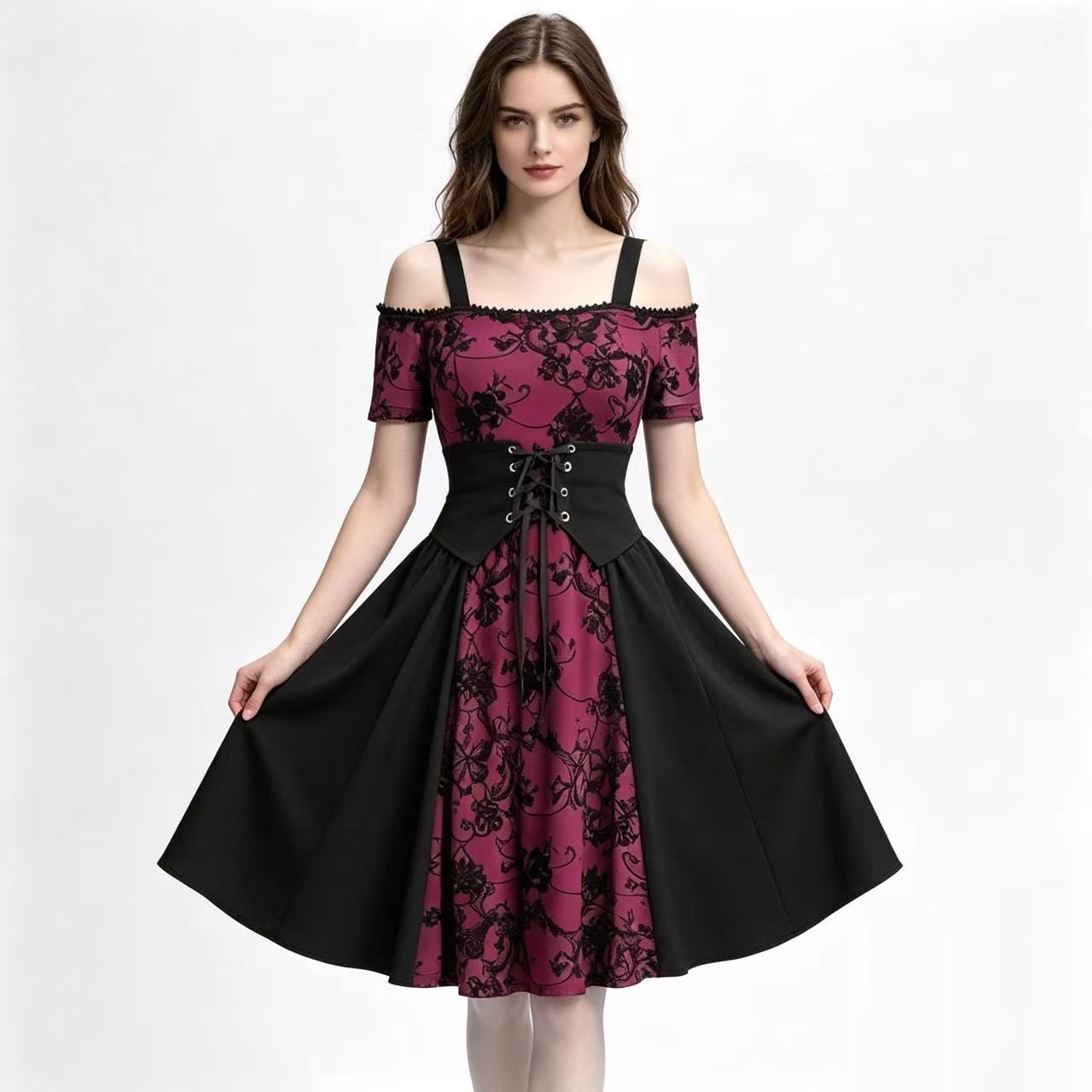 Robe Courte Gothique Punk Médi - Medieval Renaissance Dress Women avis et prix